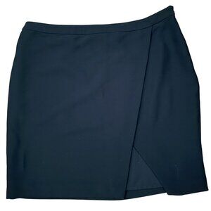 Lauren Ralph Lauren Black Wrap-Style Pencil Skirt Size 16 Polyester